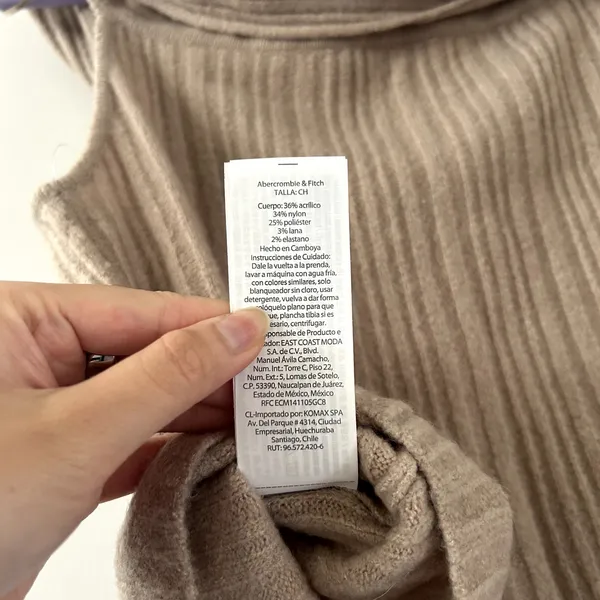 Abercrombie & Fitch Ribbed Folded Over Knit Sweater Top Size S - Image 8