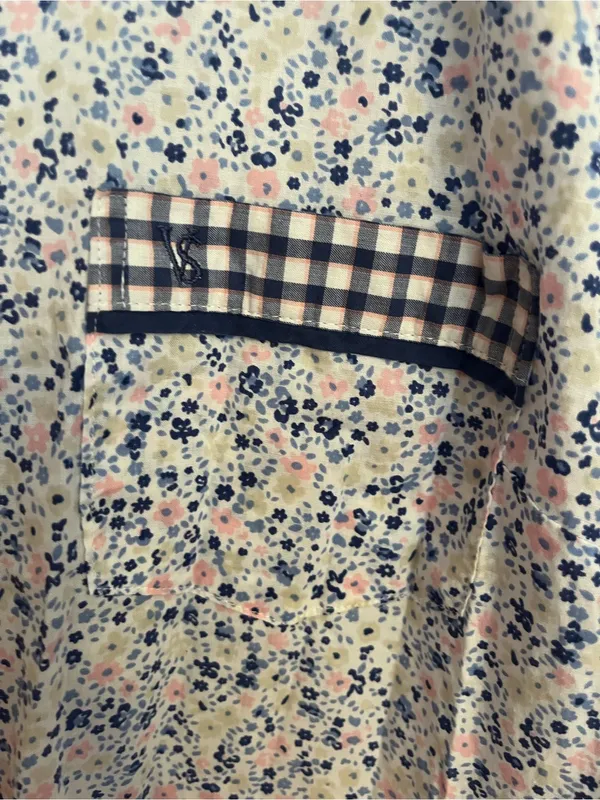 Victoria's Secret Floral Cotton‎ Nightshirt in White, Blue & Pink - Image 3