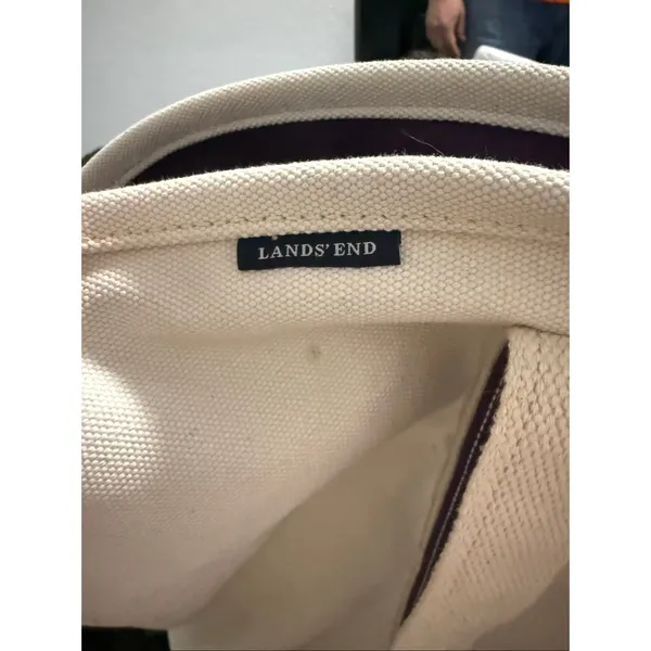 Land's end Extra Large 5 Pocket Zip Top Long Handle Canvas Tote Bag 25x15 Dolls - Image 6
