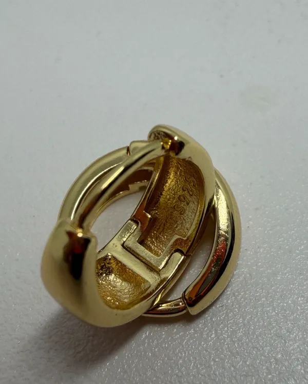 Dept Store 925 Sterling Silver Earrings 925 Sterling Silver with Yellow gold plated Huggies hoops earrings - Image 11