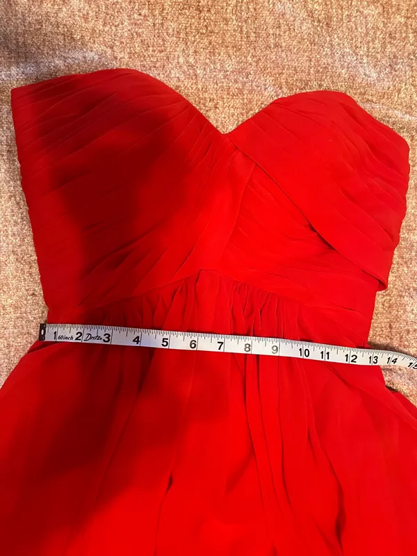 Formal red evening bridesmaid wedding guest dress - Image 6
