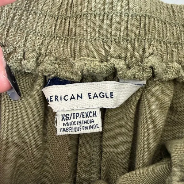 American Eagle green‎ high waisted ruffle hem pull on pocket shorts casual XS - Image 6