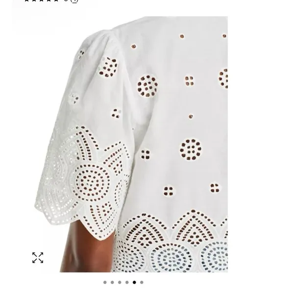 Lucy Paris Loray Embroidered Shirt white sz XS NWT $88 - Image 2