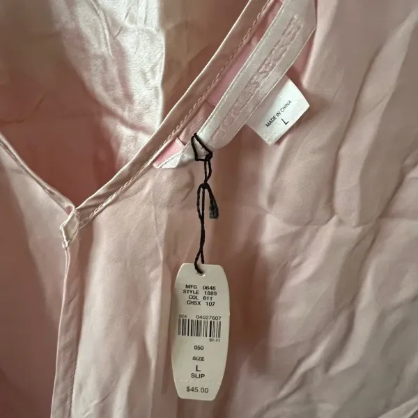 New Women’s Victoria’s Secret Pink Layering Lace Satin Slip Nightgown Babydoll L - Image 3
