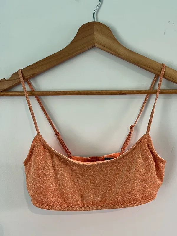 Triangl Mica bikini Set in a sparkly metallic orange color ombré Size XS - Image 2