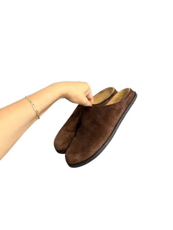 EVERLANE Suede Leather Brown Slip On Mules Clogs - Image 5