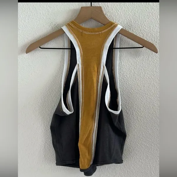 Free People Racerback fitted colorblock tank shirt XS - Image 2