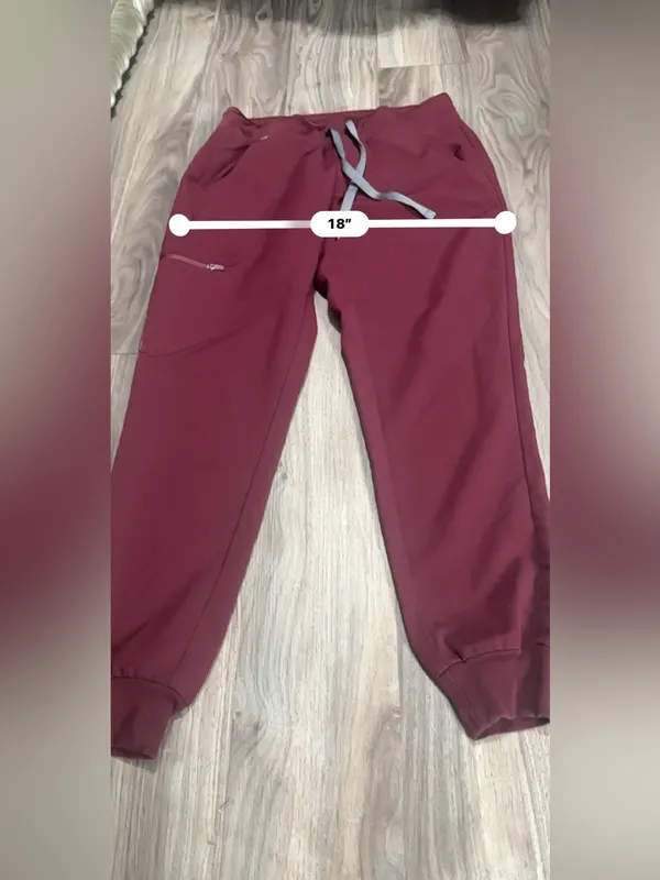 Figs Burgundy Drawstring Scrub Joggers - Image 8