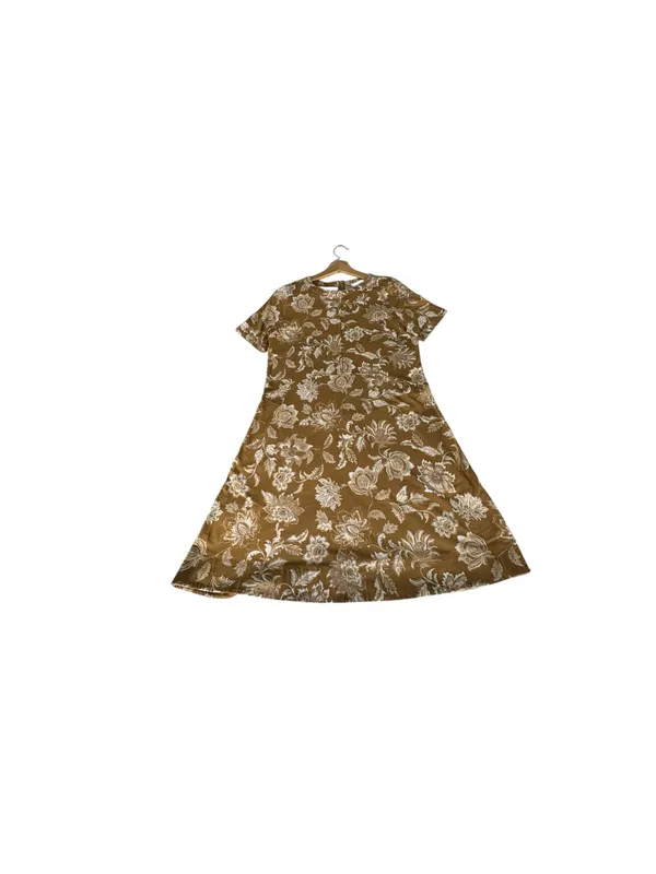 LOFT Womens XS Brown Floral A-Line Dress NWT Cottagecore 90s Butter Mom Fall - Image 6