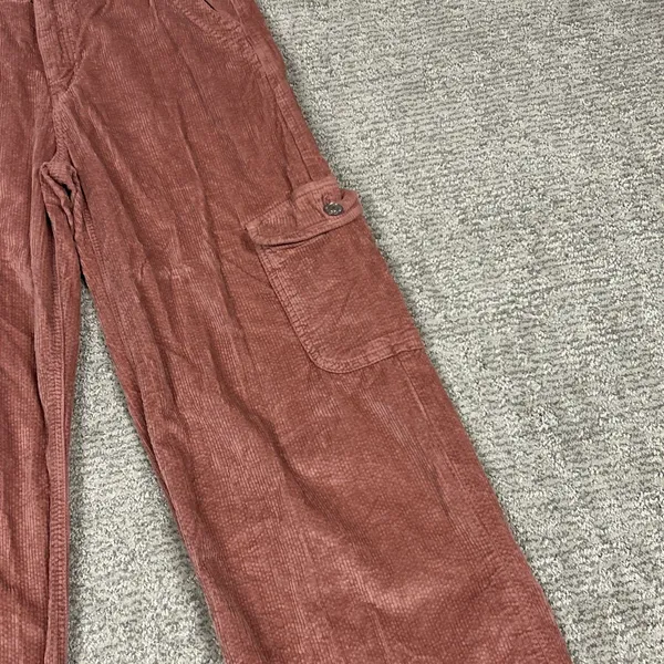American Eagle Pants Womens 0 Short Pink Corduroy High Rise Cargo Baggy Wide Leg - Image 7