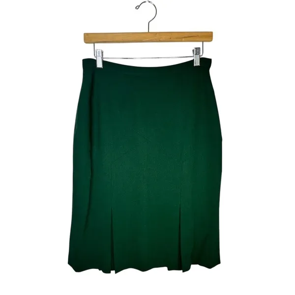 Doncaster Skirt Womens Size 6 Green A-Line Midi Pleated Hem Work Formal - Image 4