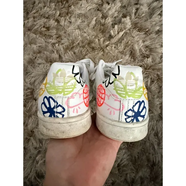 Adidas Stan Smith White Grafitti Sneakers Size 7.5 - Image 4