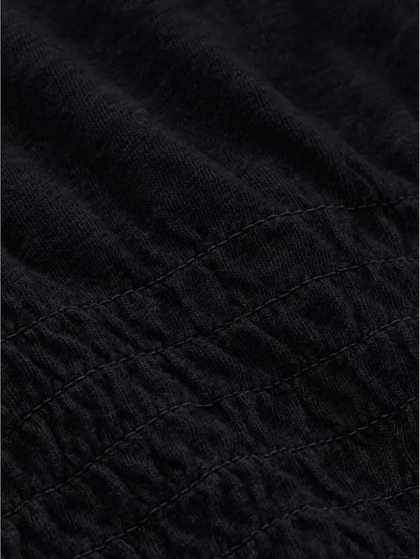AE Aerie Smocked T-Shirt American Eagle NWT True Black Large - Image 5