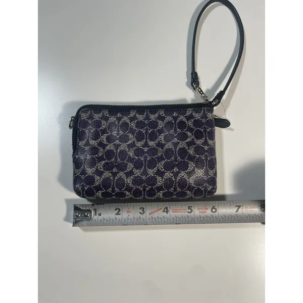 Coach Small Leather Wristlet Purse Cobalt Blue/ ‎ Navy - Image 3