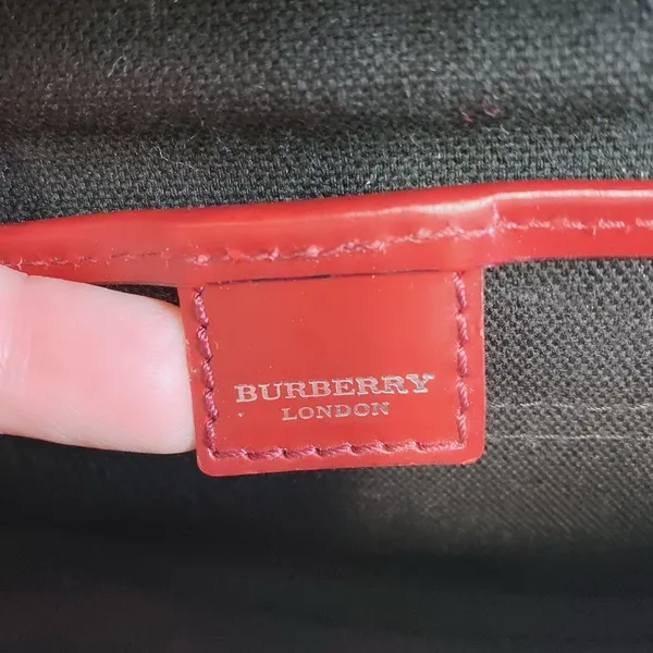 BURBERRY‎ RED, CANVAS LEATHER SHOULDER BAG - Image 12