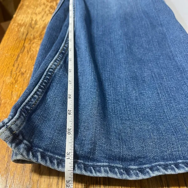 Abercrombie & Fitch High Rise The Flare Denim blue medium wash 10 regular length - Image 7