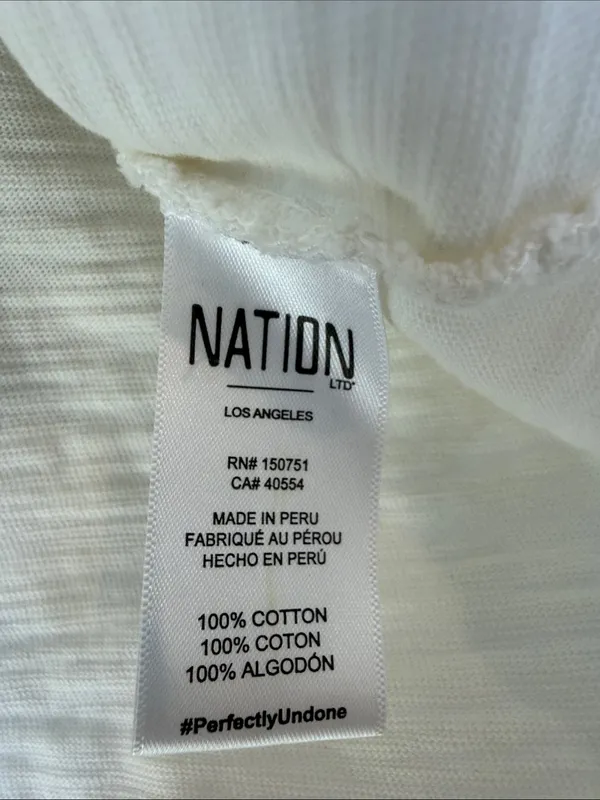 NATION LTD Cream Long Sleeve Tee Shirt - Image 6