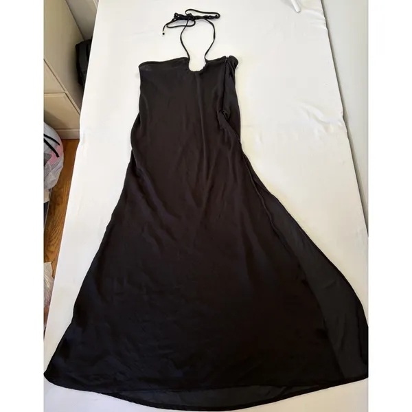 Free People Dress‎ Womens Small Black Twist Halter Tie Open Back Beachy Boho Y2K - Image 5