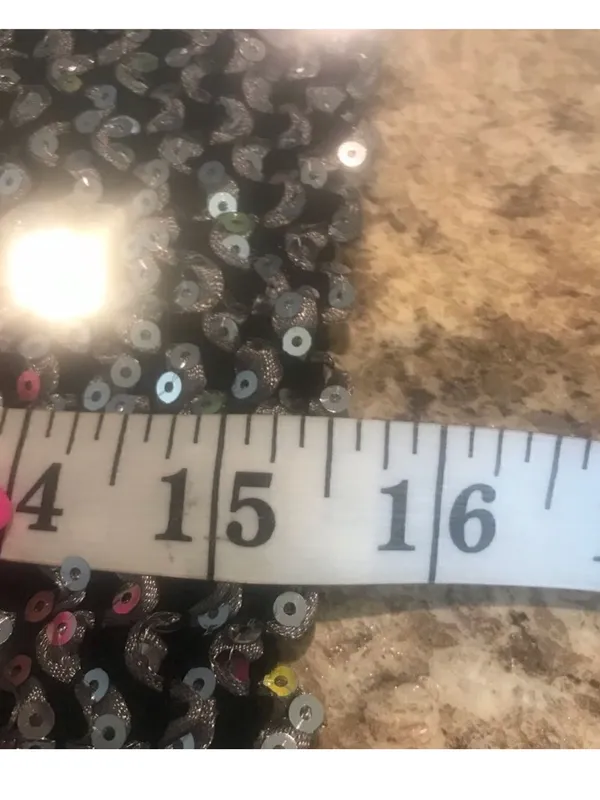 Forever 21 Silver Sequin Mini Skirt - Shimmer Disc Detail - Image 6