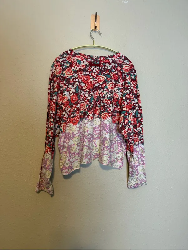 Free People MOVEMENT Inspire Floral Printed Layer Faded Poppy‎ Red Size Small - Image 9