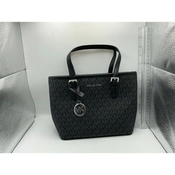 Michael Kors Jet Set Travel XS Tote Black MK Signature Coated Canvas NWT $328 - Image 16