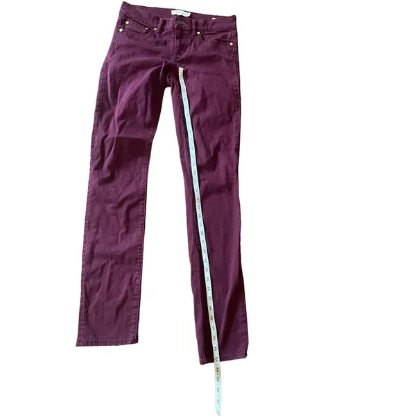 Tory‎ Burch dark plum super skinny mid rise jean size 26 - Image 6