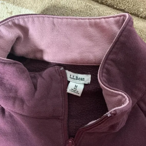 LL Bean Womens‎ Gorpcore Quarter Zip Pullover Sweatshirt Fleece Logo M 517789 - Image 4