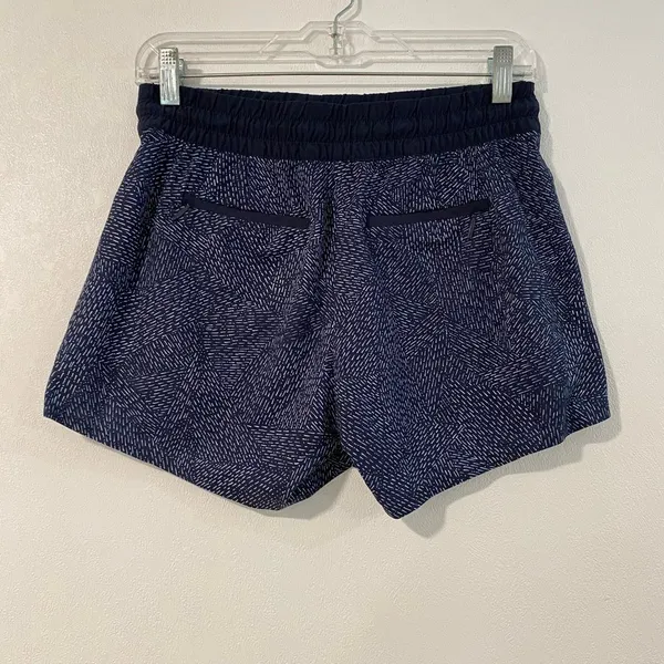 Athleta Running Shorts Size 2 Navy Blue Printed Athletic Drawstring - Image 3