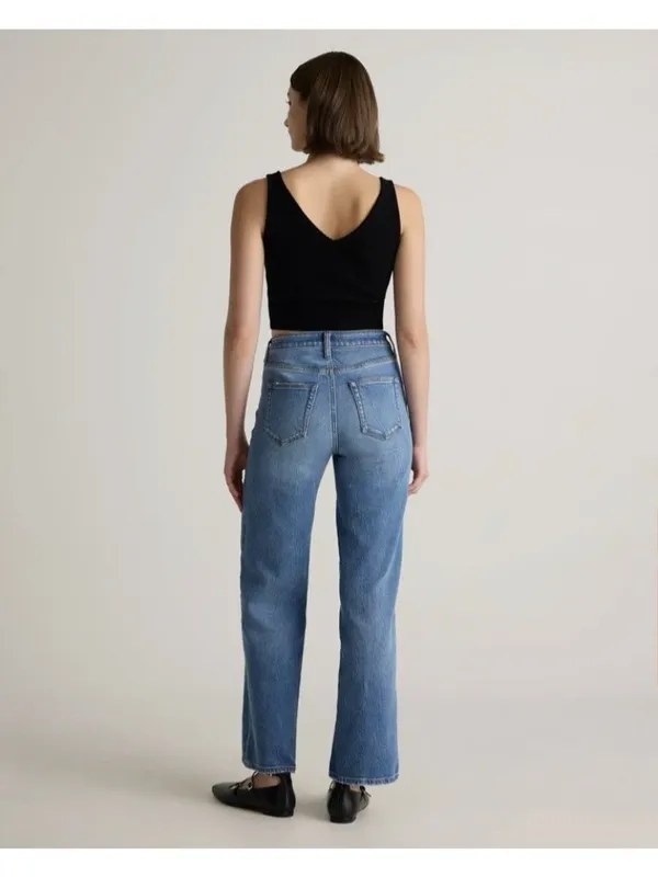 Quince Bella Relaxed Straight Leg Jeans Atlantic Blue Size 30/30 - Image 6