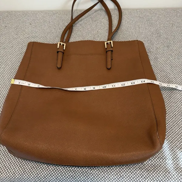 MICHAEL KORS Large Saffiano Leather Tote JET SET Tall TRAVEL ACORN BROWn - Image 15