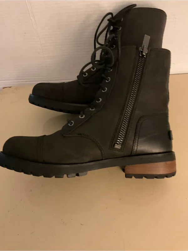 UGG Women's Black leather Lace-Up Combat Kilmer II Boots US 9 - Image 9