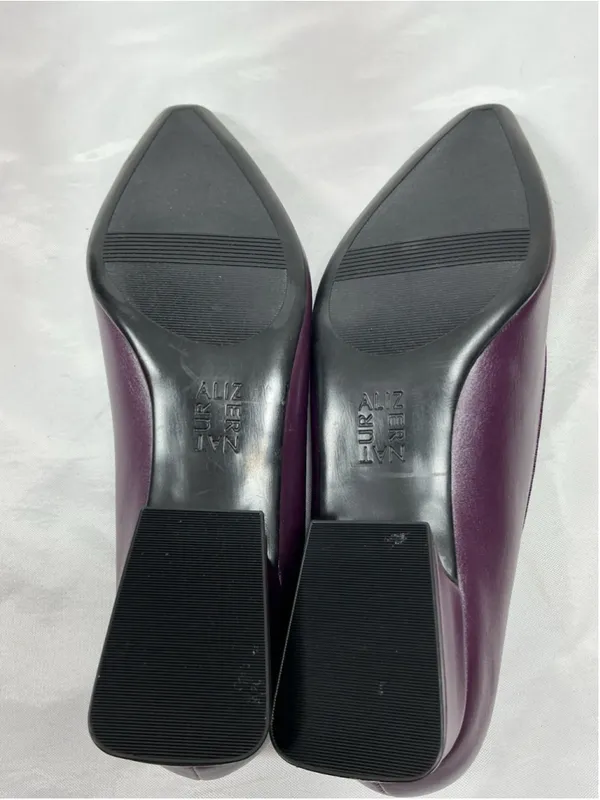 Womans New Naturalizer Georgia Slip On Pumps 8 M Plum Pointed Toe Block Heel - Image 7
