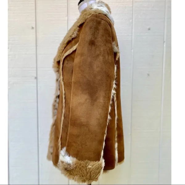 Regal Faux Fur & Suede Winter Coat Sz L - Image 6