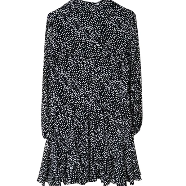 Zara Black and White Patterned Long Sleeve Dress,Size S - Image 7