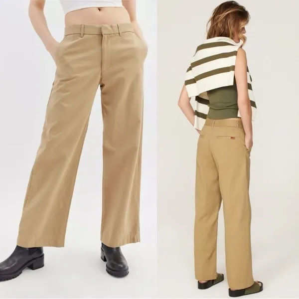 LEVI’S Khaki Mid Rise Straight Leg Retro 90s Baggy Dad Trouser Workwear Pants 24 - Image 7