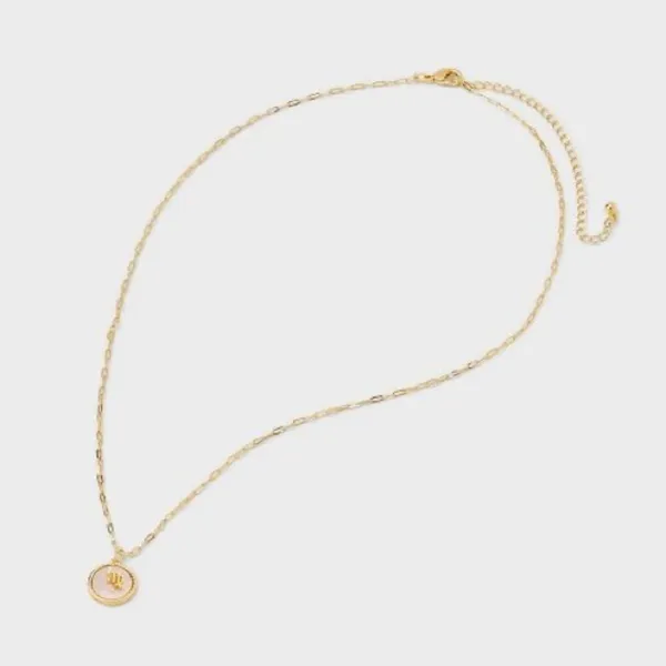 Beloved + Inspired 14K Gold Dipped Mother of Pearl Zodiac Pendant Necklace - NWT - Image 2