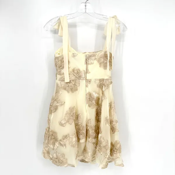 Lulus Truly Inspiring Floral Appliqué Mini Homecoming Dress Women Ivory Coquette - Image 10