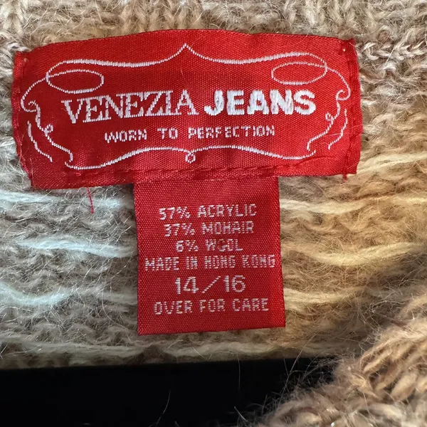 Venezia Jeans Sweater Women 14/16 Brown Reindeer Fair Isle Nordic Oversized - Image 8