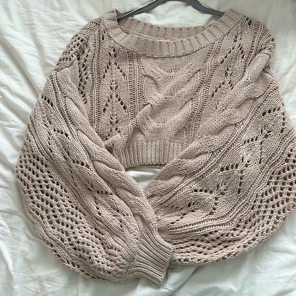 Cropped knit sweater - Image 4