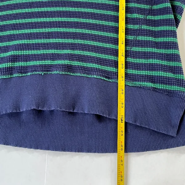 Aerie Sz M Oversized Pullover Sweatshirt Navy Green Flowy Waffle Crew‎ Blouse - Image 7