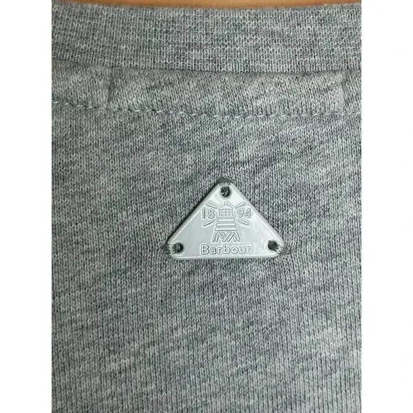 Barbour Poole Overlayer crewneck sweatshirt light gray size 10 NWT - Image 5