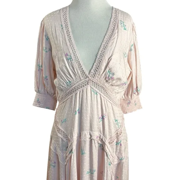 Free People Ethereal Dainty Still In Love Maxi Dress Floral Cottage 10 Medium - Image 6
