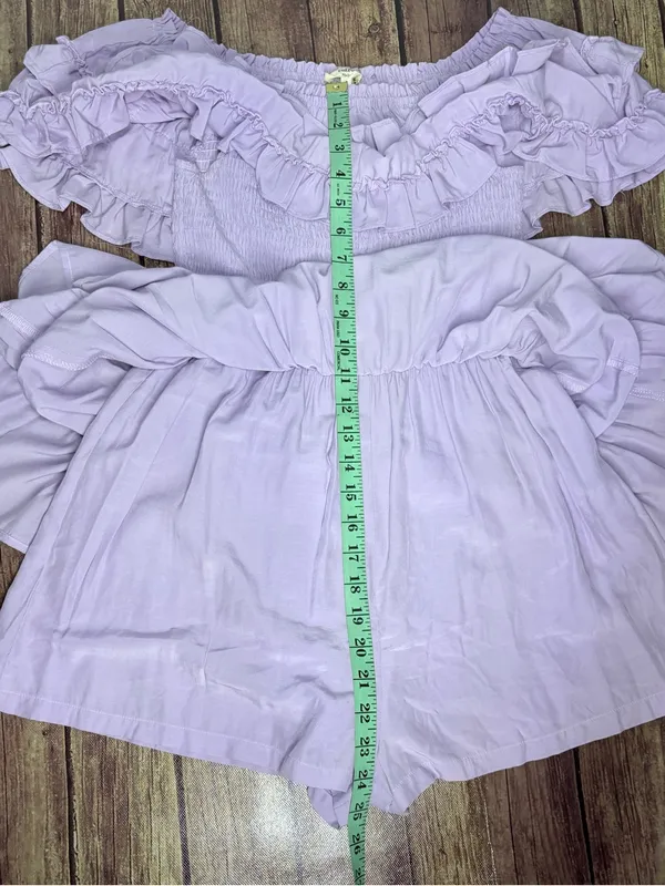 Entro Lavender Off-Shoulder Mini Dress Romper Size S - Image 4