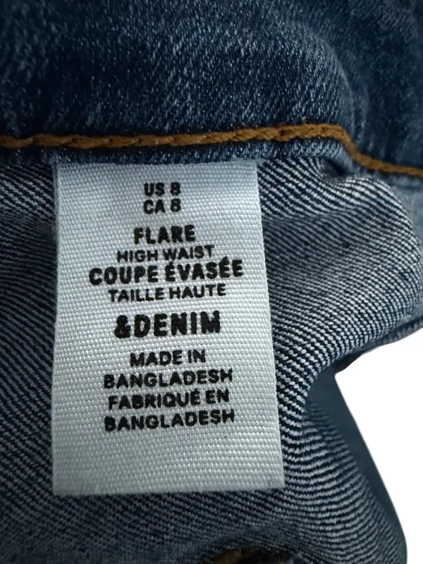 H&M Women's Medium Wash Flare Jeans Size US 8 - Image 7