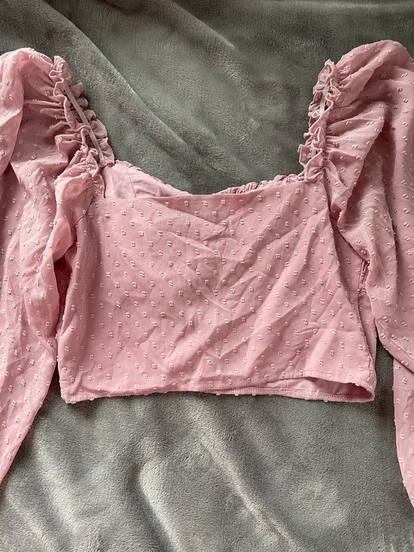 SheIn Pink Blouse With Balloon Sleeve - Image 4