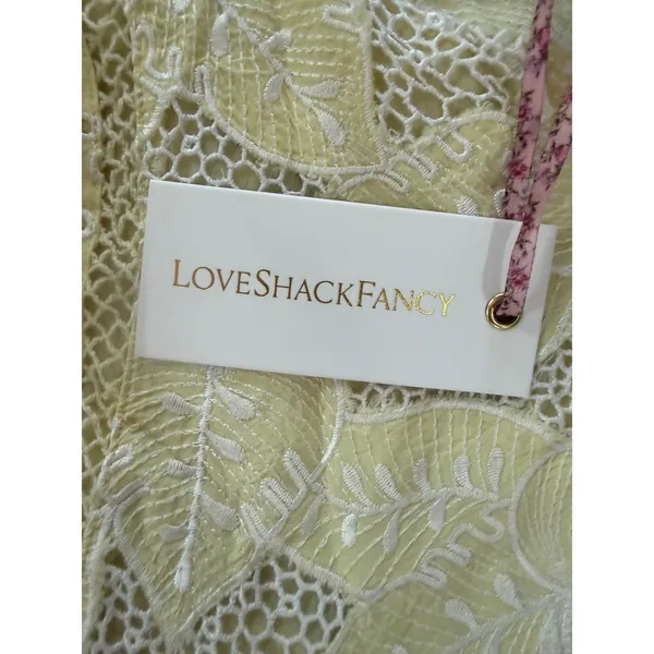 NWT‎ LoveShackFancy Nella EyeletPatchwork Maxi Dress Yellow Sz 2 $695 - Image 6