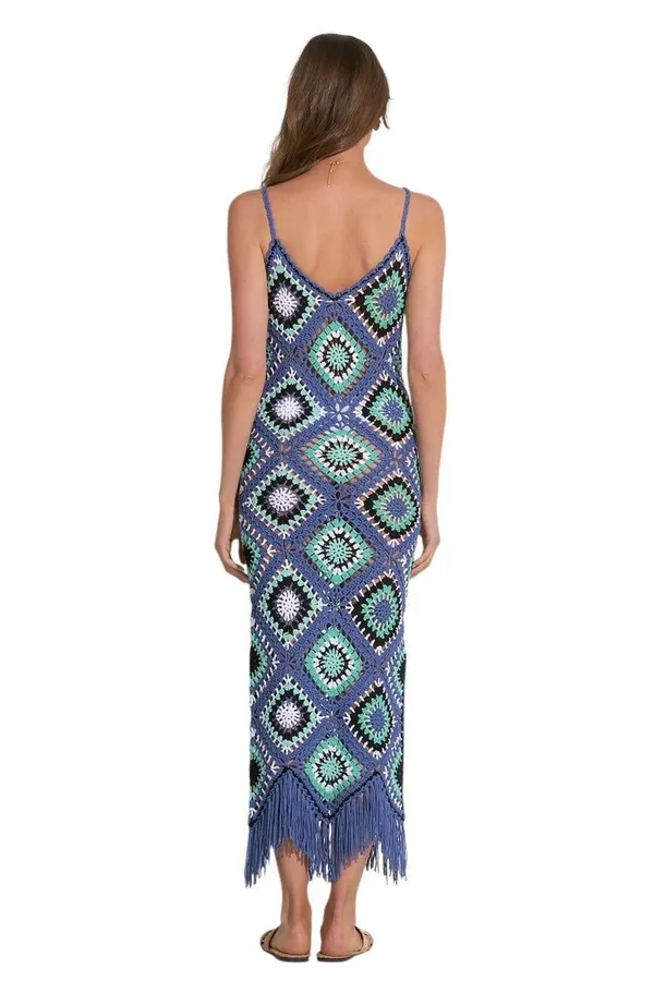 Elan Aleki Crochet Maxi Cover Up Dress Medium - Image 4