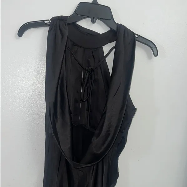 Flawed*** Small Black Satin Halter Neck Midi Dress - Image 10