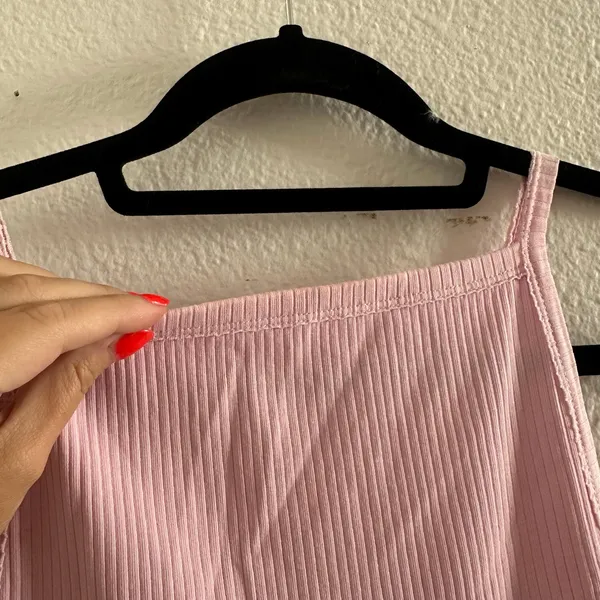 Free People Ribbed Mia Tank Top in Rose Size Medium - Image 5