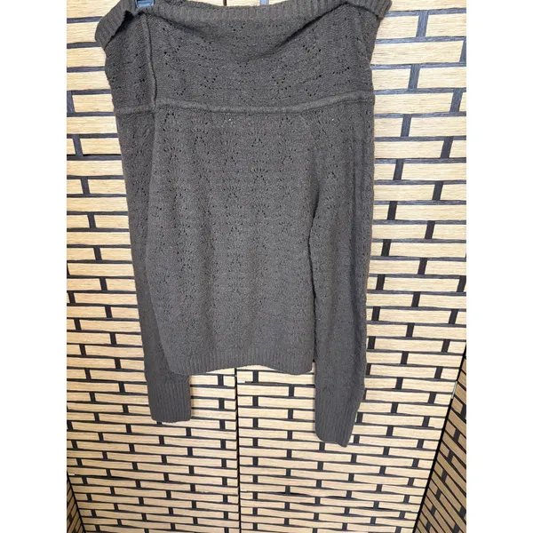 No Boundaries Brown Off‎ Shoulder Sweater Size Large - Image 2
